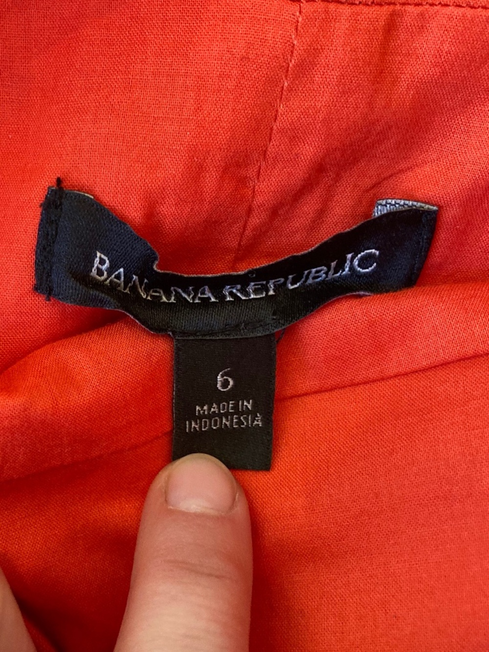 Banana Republic Linen Blend Midi Dress Sz 6 Orange Spring Party Wedding Guest - Picture 5 of 9